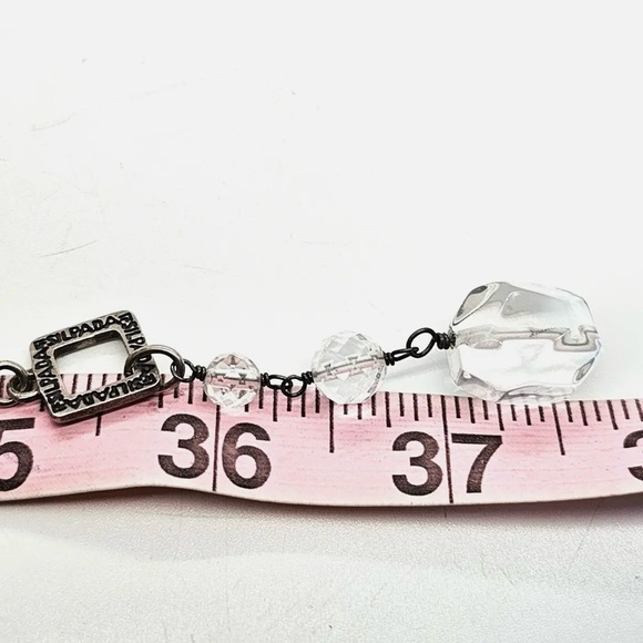 Silpada Sterling Silver Glass Bead Nugget Toggle Necklace 35” long - Picture 4 of 12